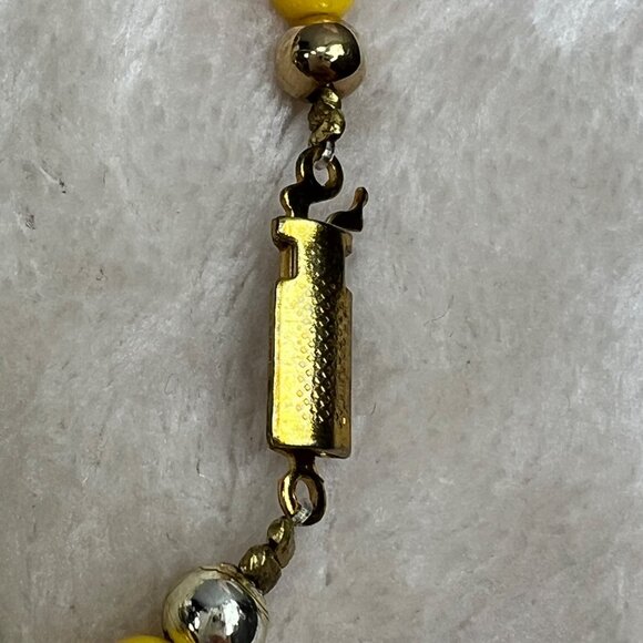 Beaded Chunky Statement Necklace Yellow Green Blue Spring Summer - Picture 7 of 8